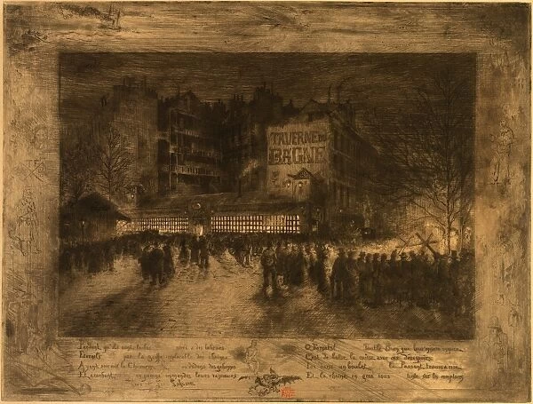 Fa lix-Hilaire Buhot, La Place des Martyrs et la Taverne du Bagne, French, 1847 - 1898