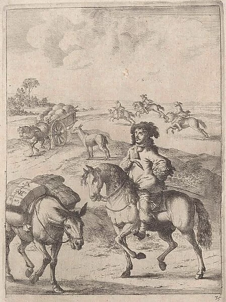 Fable of the horse and the donkey, Dirk Stoop, John Ogilby, 1665