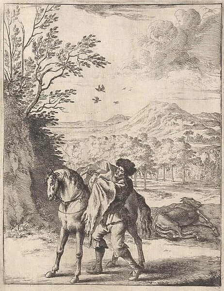 Fable of the horse and the mule, Dirk Stoop, John Ogilby, 1665