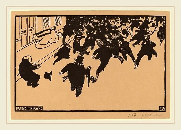 Felix Vallotton, La Manifestation (The Demonstration), Swiss, 1865-1925, 1893, woodcut