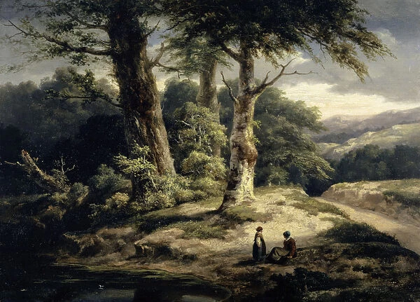 Forest landscape 1840-1845 oil oak wood 39 x 53. 7 cm