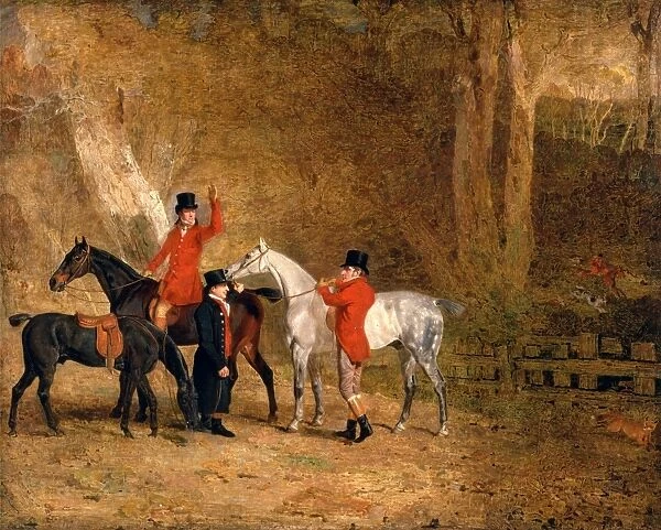 Foxhunting Scene Fox Hunting: Two Gentlemen with a Groom The Englington Brothers Signed