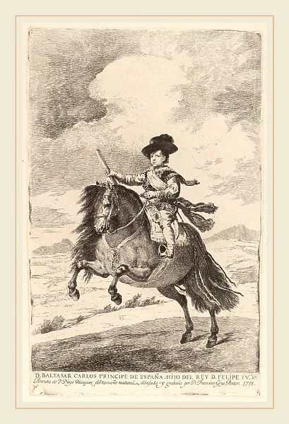 Francisco de Goya after Diego Velazquez, Baltasar Carlos, Spanish, 1746-1828, 1778