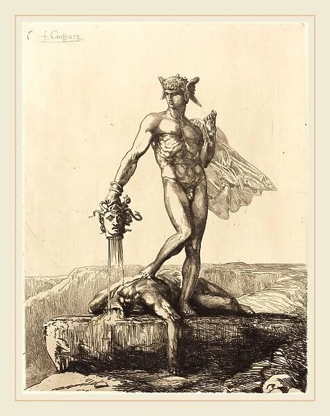 Francois-Nicolas Chifflart, Perseus, French, 1825-1901, 1865, etching with drypoint