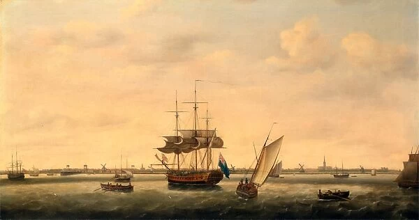 The Frigate Surprise at Anchor off Great Yarmouth, Norfolk, Francis Holman