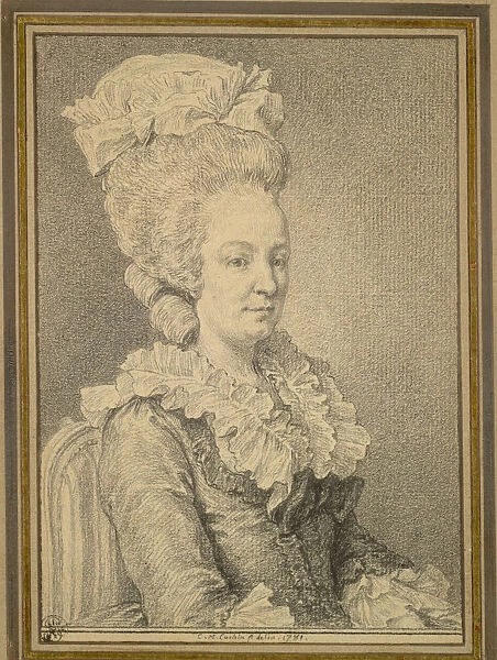 Half-length Portrait Seated Woman 1781 Charles-Nicolas Cochin