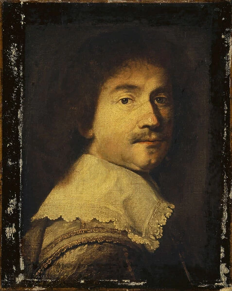 Half-length portrait young man oil canvas 50 x 40 cm