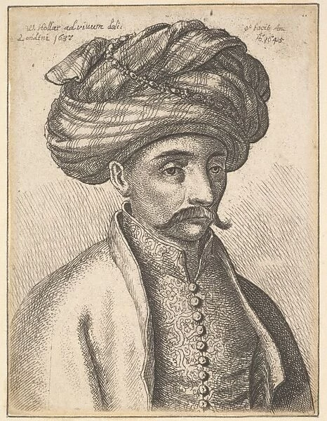 Head shoulders Turk moustache large turban 1645