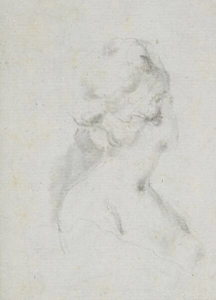Head shoulders Woman ca 1794 Black chalk 3 7  /  8 x 2 13  /  16