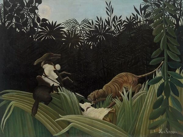 Henri Rousseau Scouts Attacked Tiger eclaireurs attaquAs par