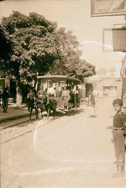 Horse-drawn trolley Syria 1898