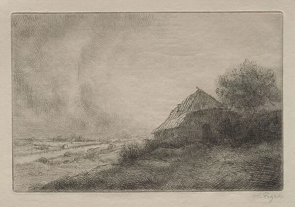 Hovel Hill Alphonse Legros French 1837-1911 Drypoint