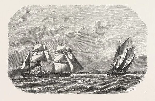 Hunting and taking the Menschikoff the Russian vessel, by the steam sloop Cocyle