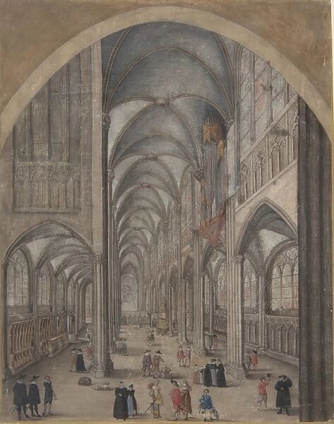Interior Strasbourg Cathedral ca 1625-30 Gouache