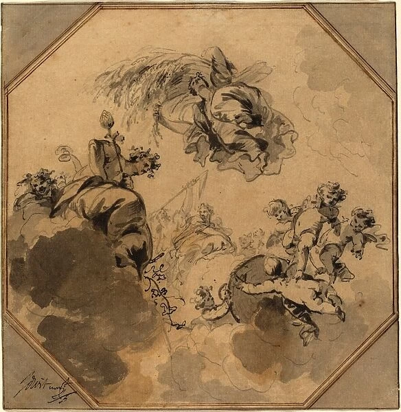 Jacob de Wit (Dutch, 1695 - 1754), Study for a Ceiling: Allegory of the Harvest with