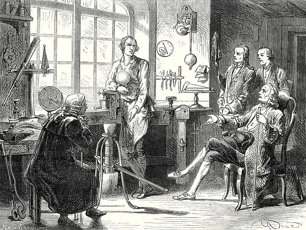 James Watt in his small workshop in Glasgow