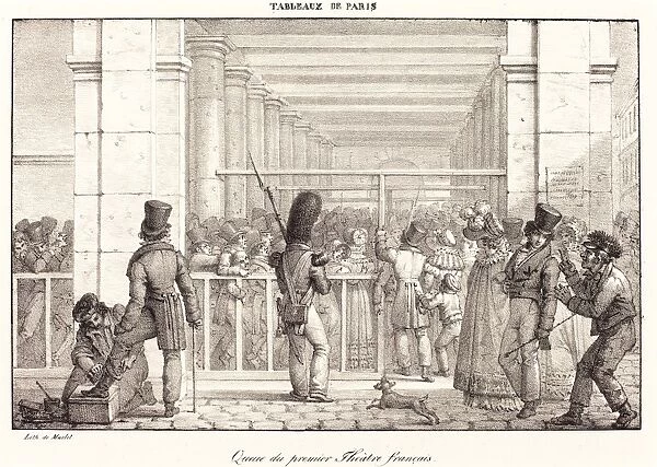 Jean Henri Marlet (French, 1770 - 1847), Queue du premier Theatre franazais, lithograph