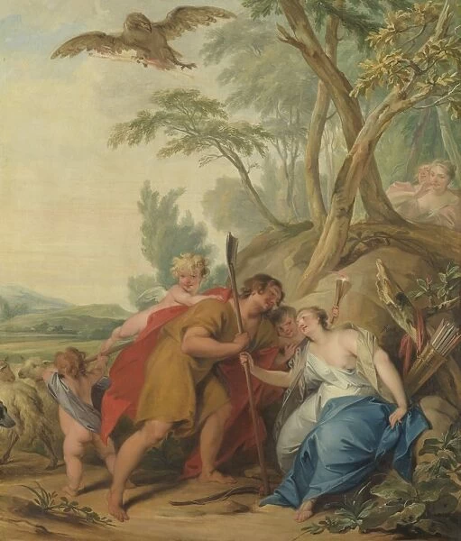 Jupiter, Disguised as a Shepherd, Seducing Mnemosyne, the Goddess of Memory, Jacob de Wit