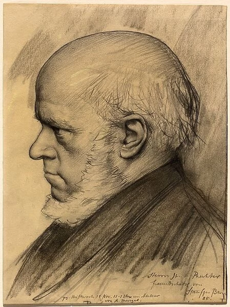 Karl Stauffer-Bern, German (1857-1891), Adolph Menzel, 1885, charcoal and graphite