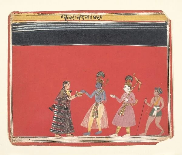 Krishna Accepts Offering Hunchbacked Woman Trivakra