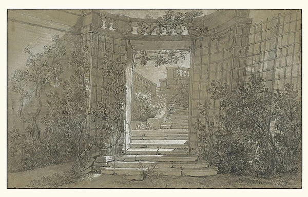 Landscape Stairway Balustrade Jean-Baptiste Oudry
