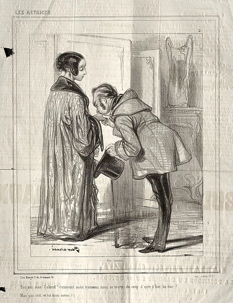 Les Actrices Bonjour mon Colonel! 1843 Paul Gavarni
