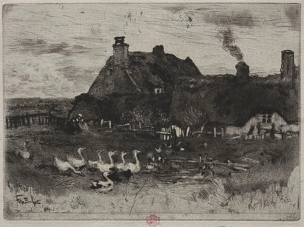 Little Thatched Cottages 1878 Felix Hilaire Buhot