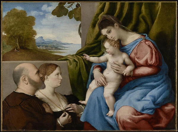 Madonna Child Two Donors Lorenzo Lotto Italian
