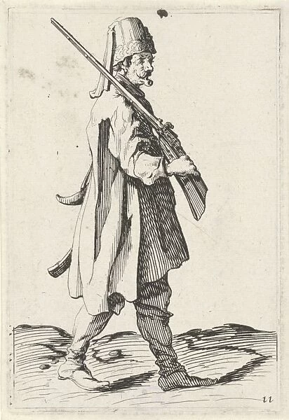 Man with gun, Gillis van Scheyndel (I), Clement de Jonghe, 1649 - 1653