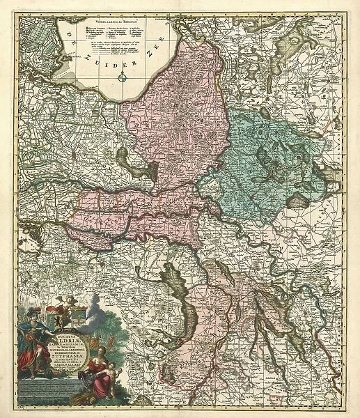 Map Ducatus Geldriae Batavae et Hispanicae tetrarchias Noviomagi
