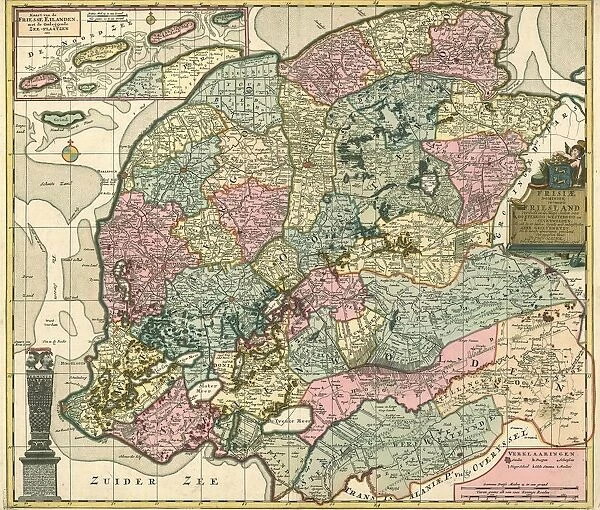 Map Frisiae dominium vernacule Friesland Petrus Schenk