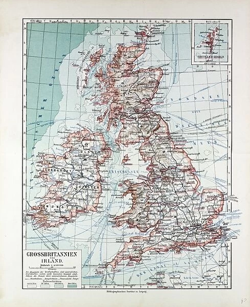 Map of Great Britain and Ireland, 1899