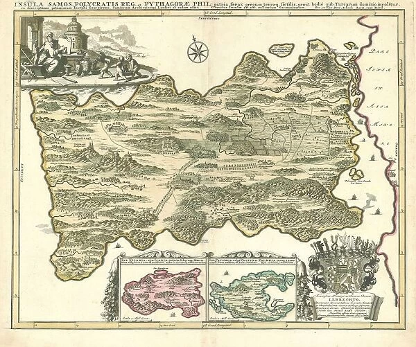 Map Insula Samos Polycratis reg et Pythagorae Phil