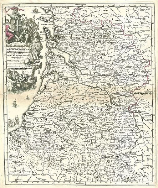 Map Novissimam hanc tabulam Aquitaniae et Vasconiae