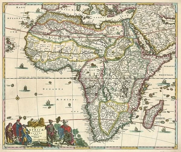 Map Totius Africae accuratissima tabula Frederick de Wit