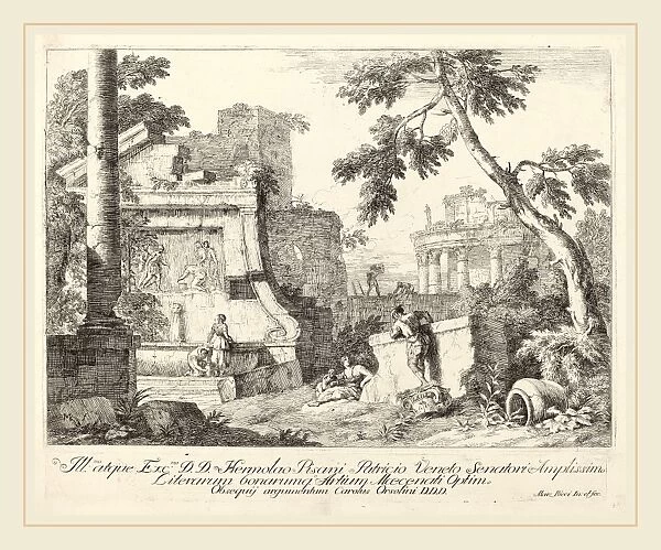 Marco Ricci (Italian, 1676-1729), Landscape with Ruins, etching