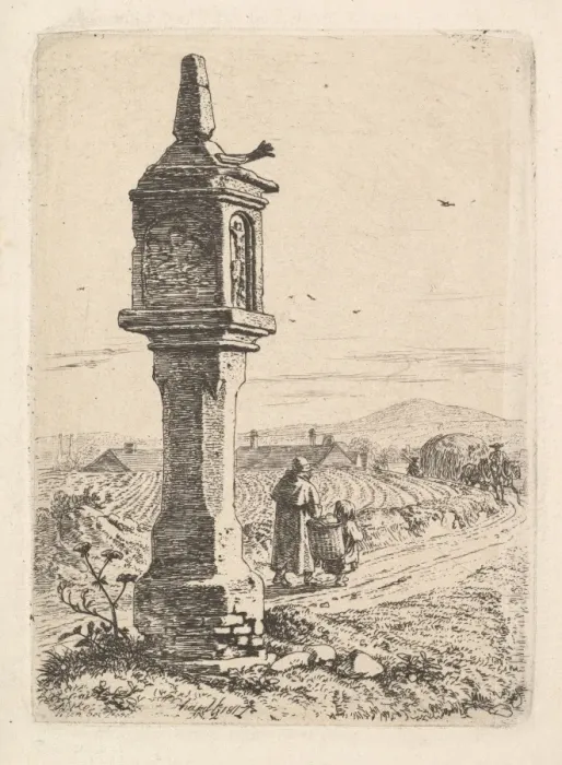 Framed Print : Memorial Column Iron Hand 1811 Etching Print Second State Framed Print : Memorial Column Iron Hand 1811 Etching Print Second State