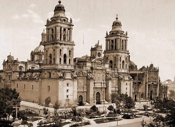 Mexico, the Cathedral, City of Mexico, Jackson, William Henry, 1843-1942, Cathedrals