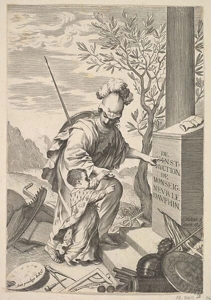 Minerva Instructs Dauphin 1640 Engraving third state