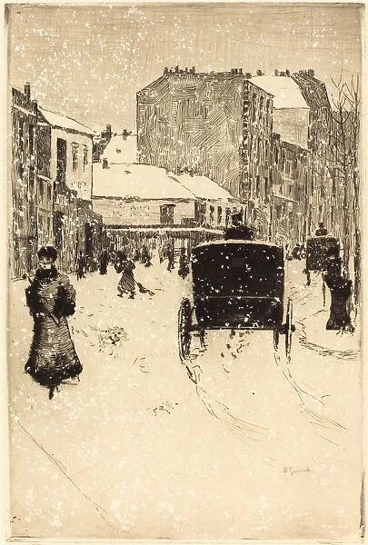 Norbert Goeneutte (French, 1854 - 1894), Boulevard Clichy in the Snow (Le boulevard