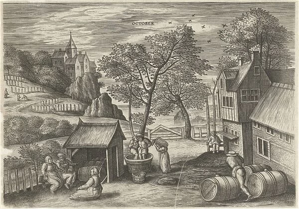 October, Julius Goltzius, Gillis Mostaert (I), Hans van Luyck, c. 1560 - 1595