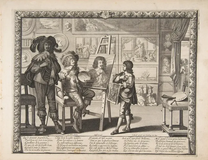 Framed Print : Etching Print of a Painter from 1642 Framed Print : Etching Print of a Painter from 1642