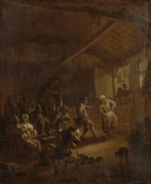 Peasants Dancing in a Barn, Nicolaes Pietersz. Berchem, 1655 - 1683