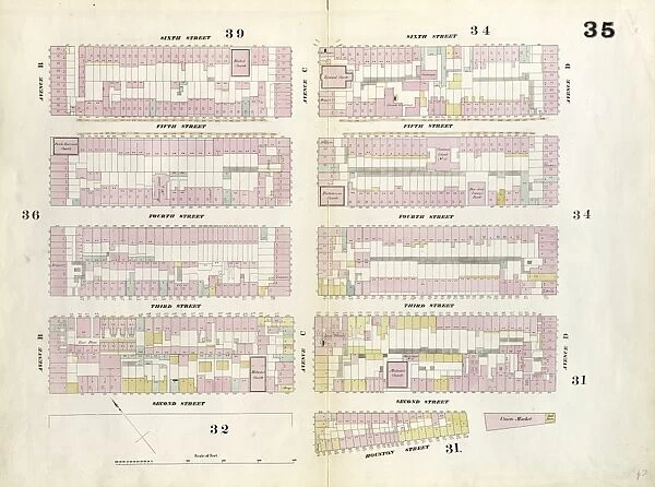 Plate 35: Map bounded by 6th Street, Avenue D, Houston Street, Pitt Street, 2nd Street