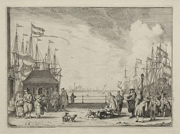 Port Amsterdam 1701 Ludolf Backhuysen Dutch 1631-1708