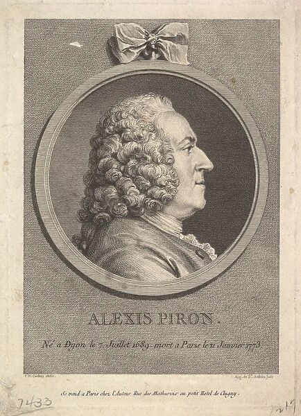 Portrait Alexis Piron 1776 Etching engraving