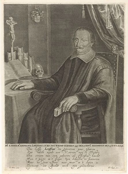 Portrait Arnoldus Louffius pastor Weesp David Loggan