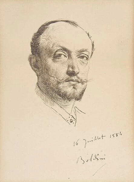 Portrait Artist 1884 Pen brown ink 6 3  /  8 x 4 7  /  16in