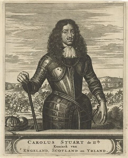 Portrait Charles II King England Knee piece holding