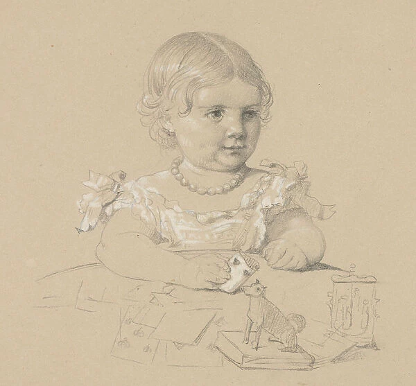 Portrait Child 1800s Henri Lehmann French 1814-1882